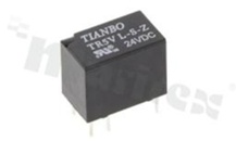 Electromagnetic relay; contact rating current 1A; coil voltage 24VDC; changeover contact (1C); coil power: 200mW; 1A/24VDC; 1A/120VAC