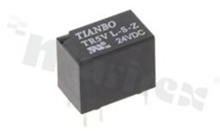 Electromagnetic relay; contact rating current 1A; coil voltage 24VDC; changeover contact (1C); coil power: 200mW; 1A/24VDC; 1A/120VAC