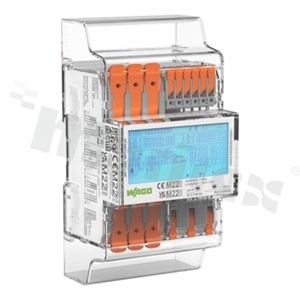 Licznik energii elektrycznej na szynę din; cyfrowy trójfazowy;IP51/IP20;65A; częstotliwość 45-60Hz;Modbus; Interfejs S0;3x230/400V AC; 5A; wyjście na górze (PS)