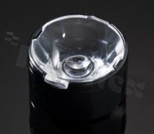Soczewka do diod LED high power; kąt rozsyłu: 10 do 28 stopni FWHM; ilość diod: 1; rozmiar: okrąg 16mm; wysokość: 9.5mm; rodzaj materiału: PMMA; PC; sposób mocowania: taśma; kołek