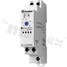 Przekaźnik czasowy; wielofunkcyjny; zakres czasowy 0,1s÷24h; wyjście: SPDT, 250VAC/16A; zasilanie 12÷240V AC/DC; moc pobierana <1.8VA/<1W; IP20; -20÷60°C; zaciski śrubowe; DIN