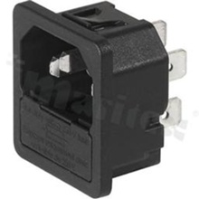 Moduły wejścia zasilania AC; 6200.4315; 3; Panel, Snap-In; Polyethylene; Quick Connect
