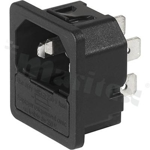 AC Power Input Modules; 6200.4315; 3; Panel, Snap-In; Polyethylene; Quick Connect