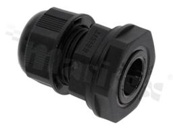 Dławnica kablowa PG9; nylonowa; PG9 2-6mm; czarna;flat O-ring;z nakrętką; na klucz 19