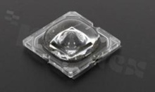 Lens for LED high power; angle: 140 to 158 degrees FWHM; Number of LEDs: 1; Dimensions: 25x25mm; Height: 7mm; meterial: PMMA; Fastening: tape; pin; screw