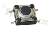 Przełącznik Tact Switch; SMD; wymiary korpusu: 7.2.0x7.2; h=4.3mm; wodoszczelny; o sile nacisku 260gf; przycisk okrągły