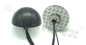 Antenna; combo; active; dome; GNSS/LTE/Wi-Fi/Bluetooth/ISM; 698-5825MHz; 28.0dB/3.0dBi/2.0dBi; VSWR<2/3/2.5; RHCP/linear; RG174; 3m; SMA; screw/adhesive; fi110x80mm; black; IP67