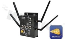 Industrial EN50155 IEEE 802.11 a/b/g/n wireless access pointwith 2x10/100/1000Base-T(X); M12 connector; operating temperature -25+70 deg.C; supply 12...48VDC; connector M23