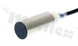 Czujnik zbliżeniowy; indukcyjny; materiał: mosiądz niklowany; długość: 56mm; gwint: M18; ekranowany; odległość wykrywania: 5mm; zasilanie: 10-30V DC; PNP-NO; przewód: 2m