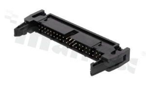 Full shrouded header for PCB; pitch 2.54mm; 40-contacts; THT; male; top entry