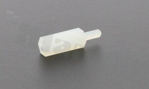 Tulejka dystansowa; plastikowa; sześciokątna; gwint M2 wewnętrzny-zewnętrzny; wysokość dystansu 10.0mm