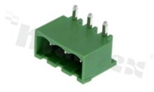 Pluggable terminal block; pitch 5.08mm; 3-ways; male; R/A pin header; closed type; UL 300V/15A