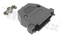 Plastic hood for 25-pole D-Sub connector; grey