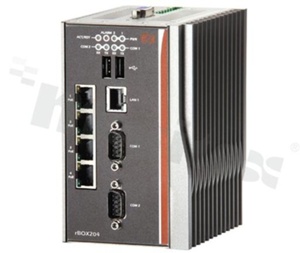 Robust DIN-rail Fanless Embedded System with AMD LX800 +CS5536AF and 4-port PoE; Wide temperature operation -40+70C;2COM ports; 2 USB ports and VGA port; 10/100Mbps Ethernet with Magnetic Isolation Protection