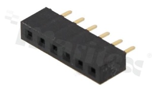 Pin Header; pitch 2.00mm; 1x6 pins; assembly: THT; female; straight; single row