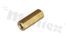 Screwed brass spacer sleeve; Int. thread: M3; 15mm