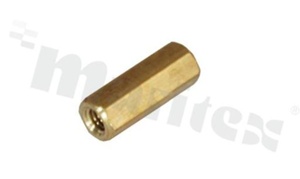 Tulejka dystansowa; mosiężna; sześciokątna; 310/5; gwint wew-wew; M3; 15mm