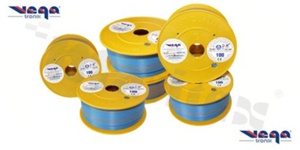 Single wire LGY/H05V-K; with copper multi-strand; blue/orange; cross section 1.00mm2; AWG 17; 500V; -40+105 deg.C; 100m.