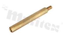 Screwed brass spacer sleeve; Int. thread: M3; Ext. thread: M3; 35mm