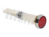 Lampka sygnalizacyjna; 10mm; terminale do lutowania; plastik; podświetlenie czerwone; LED 24V