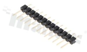 Listwa stykowa do PCB; w rastrze 2.54mm; 1x13 styków; montaż: THT; męska; prosta; jednorzędowa