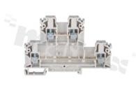 Installation terminal block; 2-level; 4-contacts; for wire 0,5-4mm2; screw terminal; grey; Din rail; 1000v/32A