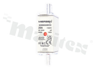 Bezpiecznik NH000, gG, 500VAC/250VDC, 25A, podwójny wskaźnik