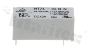 Electromagnetic relay; contact rating current 8A; coil voltage 24VDC; changeover contact (1C); 8A/30VDC; 8A/250VAC