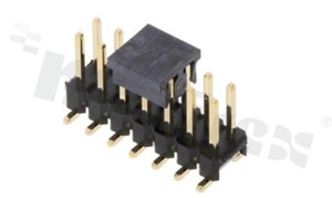 Pin Header; pitch 2.54mm; 2x7 pins; assembly: SMD; male; straight; double row