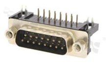 Male D-Sub Connector; 15-pins; right angle