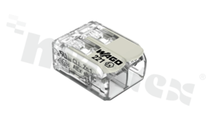 COMPACT installation connector; 2-track; for all types of conductors; for Ex e applications; max. 6mm2; with levers; transparent