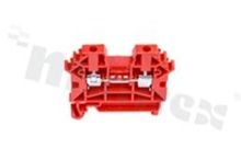Installation terminal block; 1-level; 2-contacts; for wire 0,5-2,5mm2; screw terminal; red; Din rail; 1000V/24A