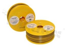 Przewód pojedynczy LGY/H05V-K; z wielodrutową miedzianą żyłą; żółty/czarny; przekrój 0.75mm2; AWG 18; 500V; -40+105 st.C; 100m.