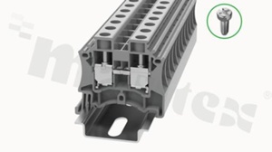 Złącze na szynę DIN;1 poziomowe; na przewód 0,5-10m2;AWG 20-6;zacisk śrubowy; szara;1000V 57A;