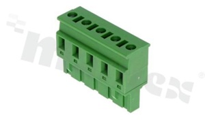 Listwa zaciskowa rozłączalna; w rastrze 7.50mm; 5-torowa; żeńska; na przewód 2.50mm2 (28-12AWG); kierunek wtykania prostopadły do osi przewodów; styki z fosforobrązu; mosiężna klatka; UL 300V/15A TUV 400V/10A