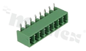 Listwa zaciskowa rozłączalna; w rastrze 3.81mm; 8-torowa; męska; kątowa; zabudowana; UL 300V/10A; TUV:300V/10.5A