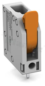 Listwa zaciskowa do PCB; przewód-płytka; na przewód 0.2 - 4.0 mm2 (24-12 AWG); raster 5.0 mm; 1-torowa.; kąt ułożenia przewodu względem płytki: 90; Push-in; szary; 300V/20A