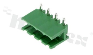 Pluggable terminal block; pitch 5.00mm; 4-ways; male; R/A pin header; open type; UL 300V/15A; TUV:320V/20A