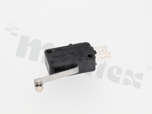 Miniaturowy mikroprzełącznik z dźwignią z rolką; SPDT; konektory 4.8mm; 16A