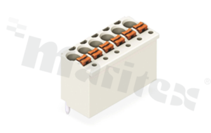 Listwa zaciskowa do PCB; w rastrze 3.50mm; 3-torowa; pionowe wejście przewodu; na przewód 1.50mm2 (24-14 AWG); ze stykiem sprężynowym; szara; UL: 300V/10A