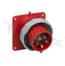 432BAU6W; Gniazdo panelowe; zasilające AC 3-fazowe; męskie; 32A; 415VAC; IP67; seria Tough&Safe
