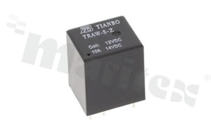 Electromagnetic relay; contact rating current 20A; coil voltage 12VDC; changeover contact (1C); coil power 1.1W; 10A/14VDC