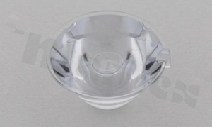 Lens for LED high power; angle: 2 do 21 degrees ; Number of LEDs: 1; Dimensions: round 26.5mm; Height: 13.9mm; material: PC; Fastening: snaps