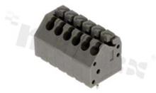 PCB terminal block; pitch 3.5mm; 6-ways; oblique entry; range wire 0.2-2.5mm2 (AWG 26-16); spring-loaded; grey; UL 300V/2A