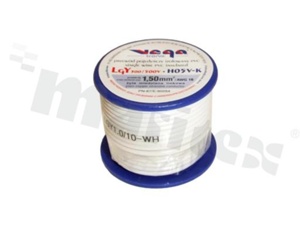 Przewód pojedynczy LGY/H05V-K; z wielodrutową miedzianą żyłą; biały; przekrój 1.50mm2; AWG 16; 500V; -40+105 st.C; 10m.