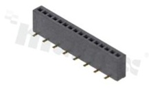 Listwa stykowa do PCB; w rastrze 1.27mm; 1x16 styków; montaż: SMD; żeńska; prosta; jednorzędowe