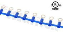 Ring terminal; M5; for wire 1.5-2.5mm2; tinned brass; isolated blue; Imax - 30A