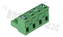 Pluggable terminal block; 7.50mm pitch; 4-ways; female; for wire 2.50mm2(28-12AWG); wire insertion direction same as plug-in direction; p.bronze contacts; brass cage; UL 300V/15A TUV 400V/20A