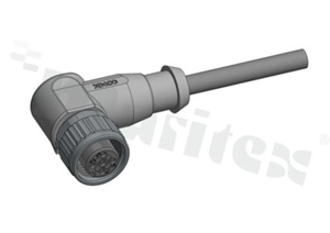 Złącze Conec 43-10188; M12 4pin; kodowanie A; żeński; kątowy; skręcany; z przewodem 2m; IP67; nieekranowany