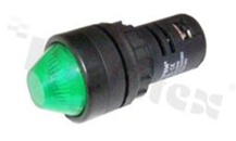 Lampka sygnalizacyjna; 22mm; zacisk śrubowy; plastik; podświetlenie pełne zielone LED 24V; IP65. 